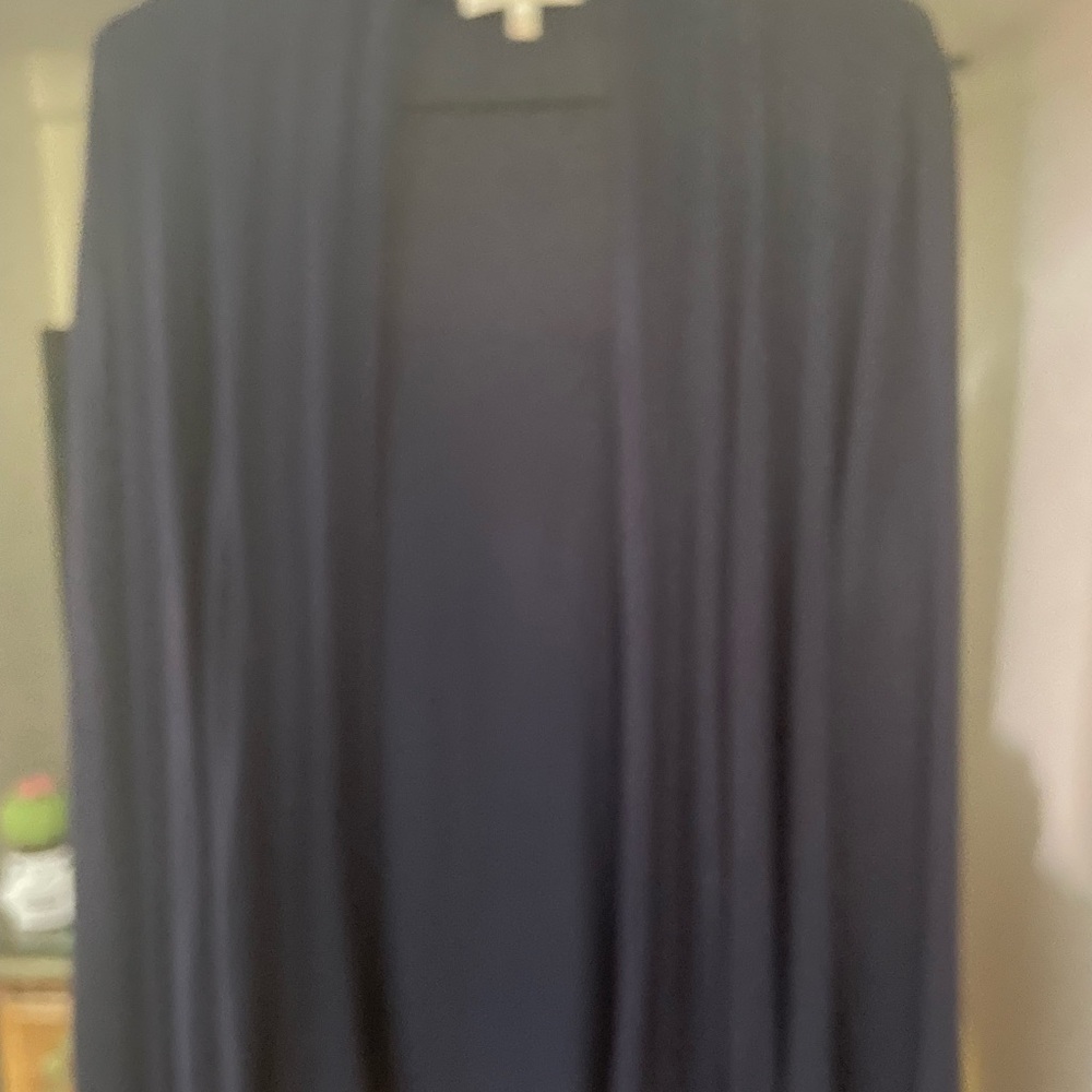 GG Collection Navy Blue Open Front Casual Lightweight Cardigan Jacket